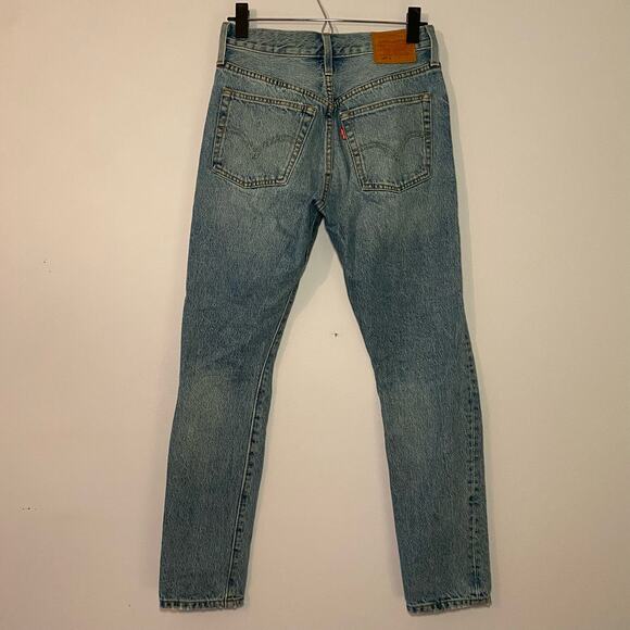 Levi's Premium 501 Light Wash Button Fly Distressed Jeans Women's size 25 - Picture 9 of 15